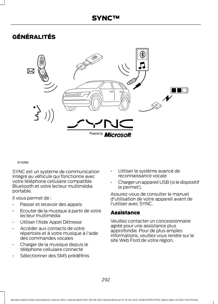 Ford Mondeo hybrid MKV MK5 manuel du proprietaire / page 294