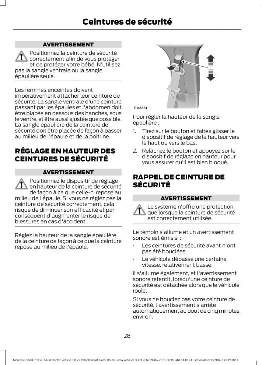 Ford Mondeo hybrid MKV MK5 manuel du proprietaire / page 30