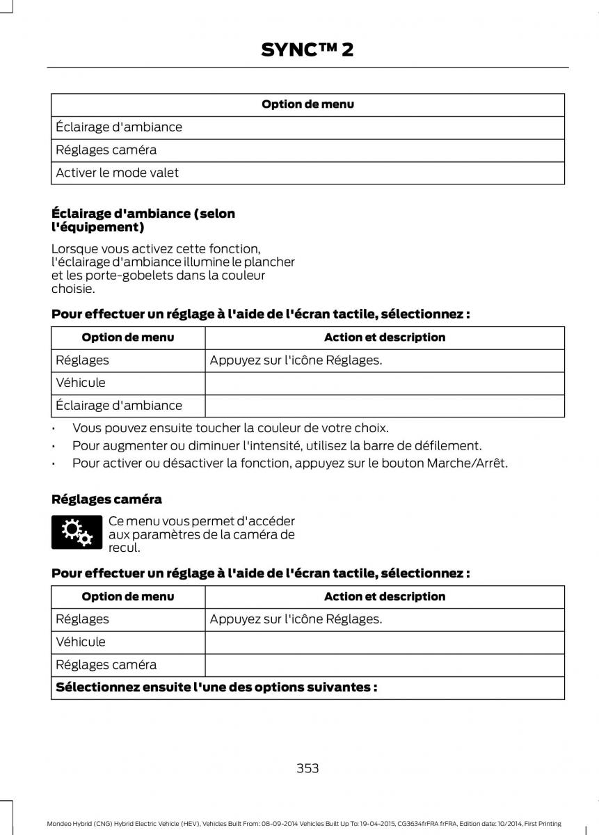 Ford Mondeo hybrid MKV MK5 manuel du proprietaire / page 355