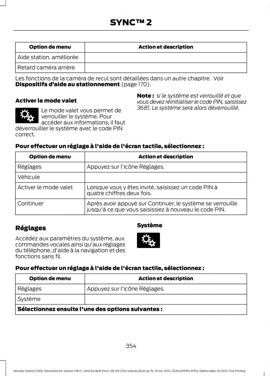 Ford Mondeo hybrid MKV MK5 manuel du proprietaire / page 356