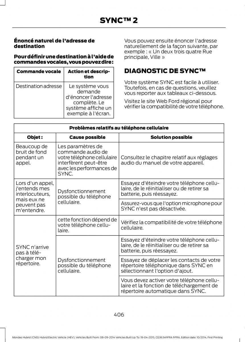 Ford Mondeo hybrid MKV MK5 manuel du proprietaire / page 408