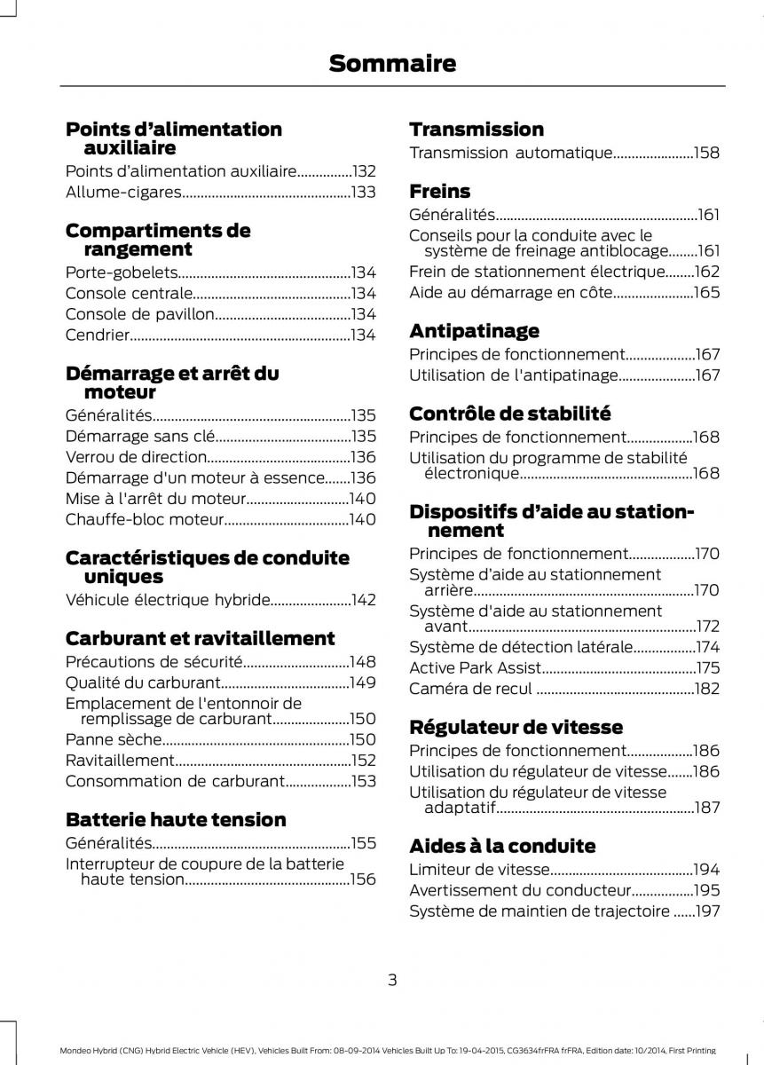 Ford Mondeo hybrid MKV MK5 manuel du proprietaire / page 5