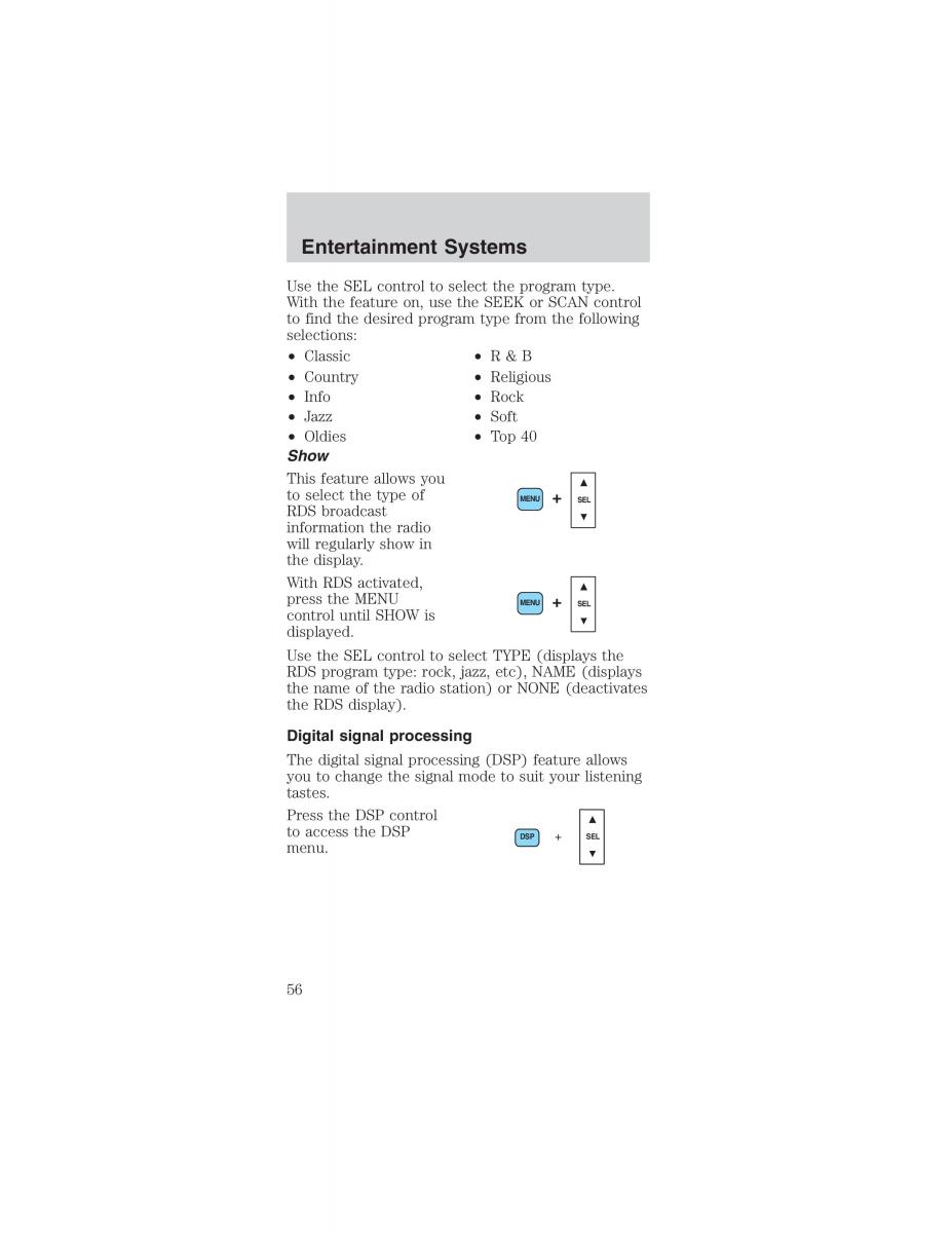 Ford Mustang IV 4 owners manual / page 56