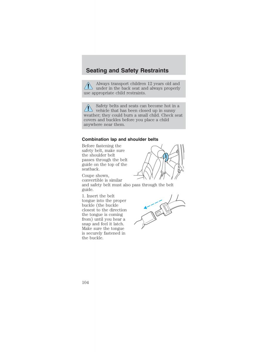 Ford Mustang IV 4 owners manual / page 104