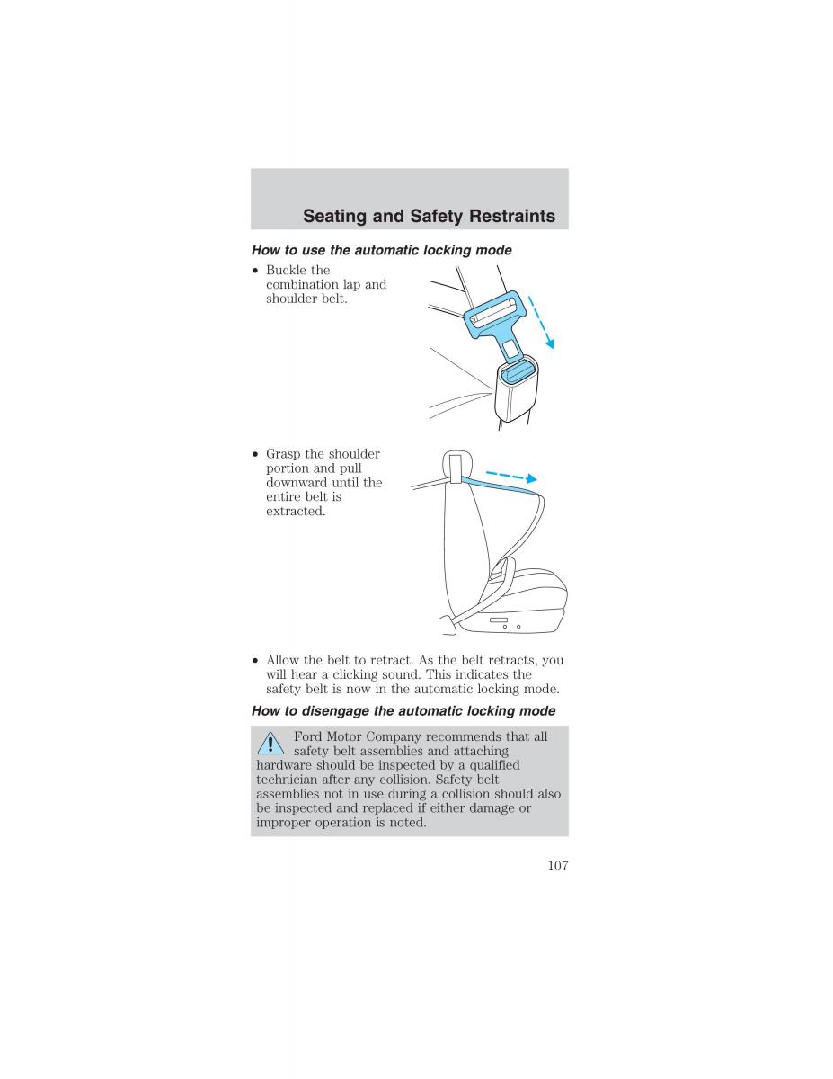 Ford Mustang IV 4 owners manual / page 107