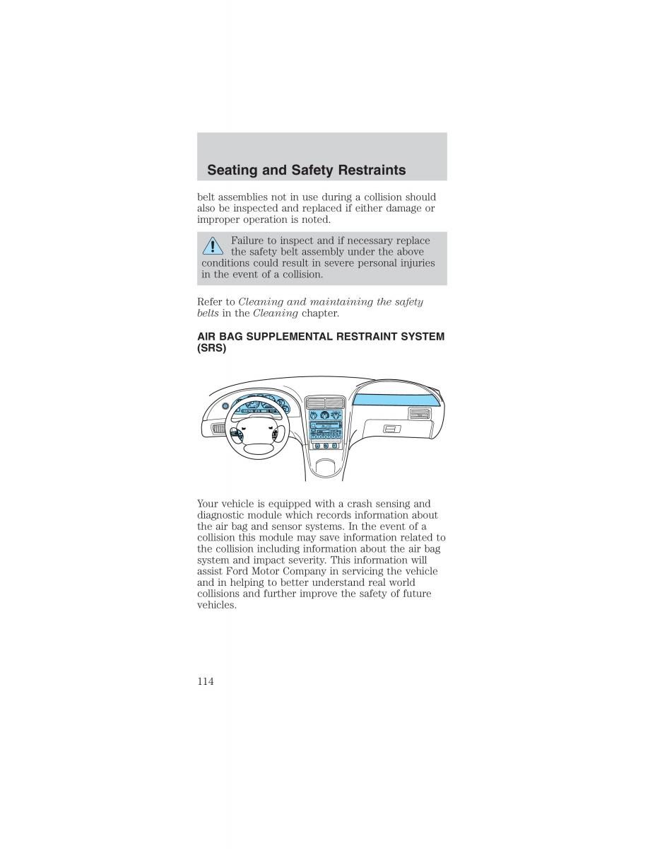 Ford Mustang IV 4 owners manual / page 114