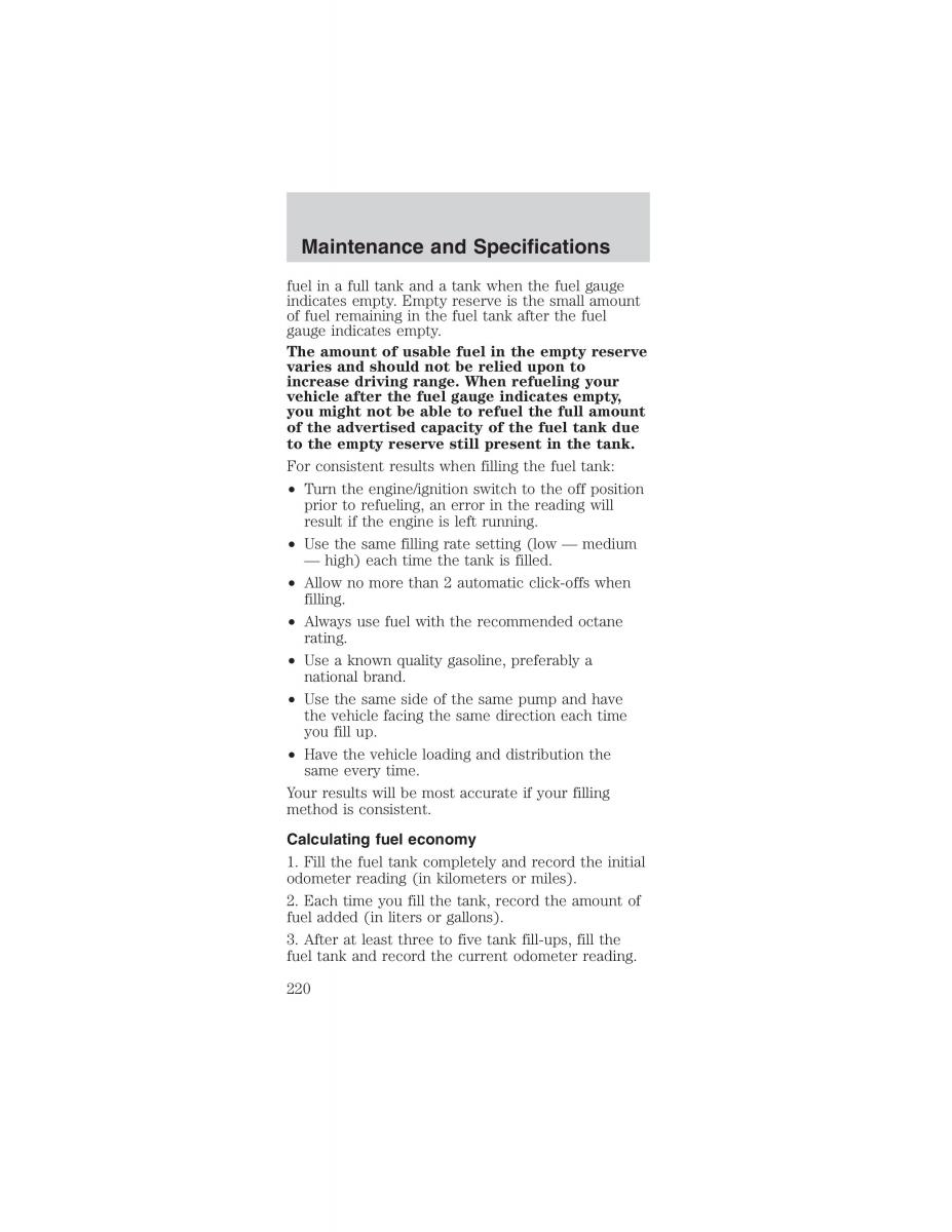 Ford Mustang IV 4 owners manual / page 220