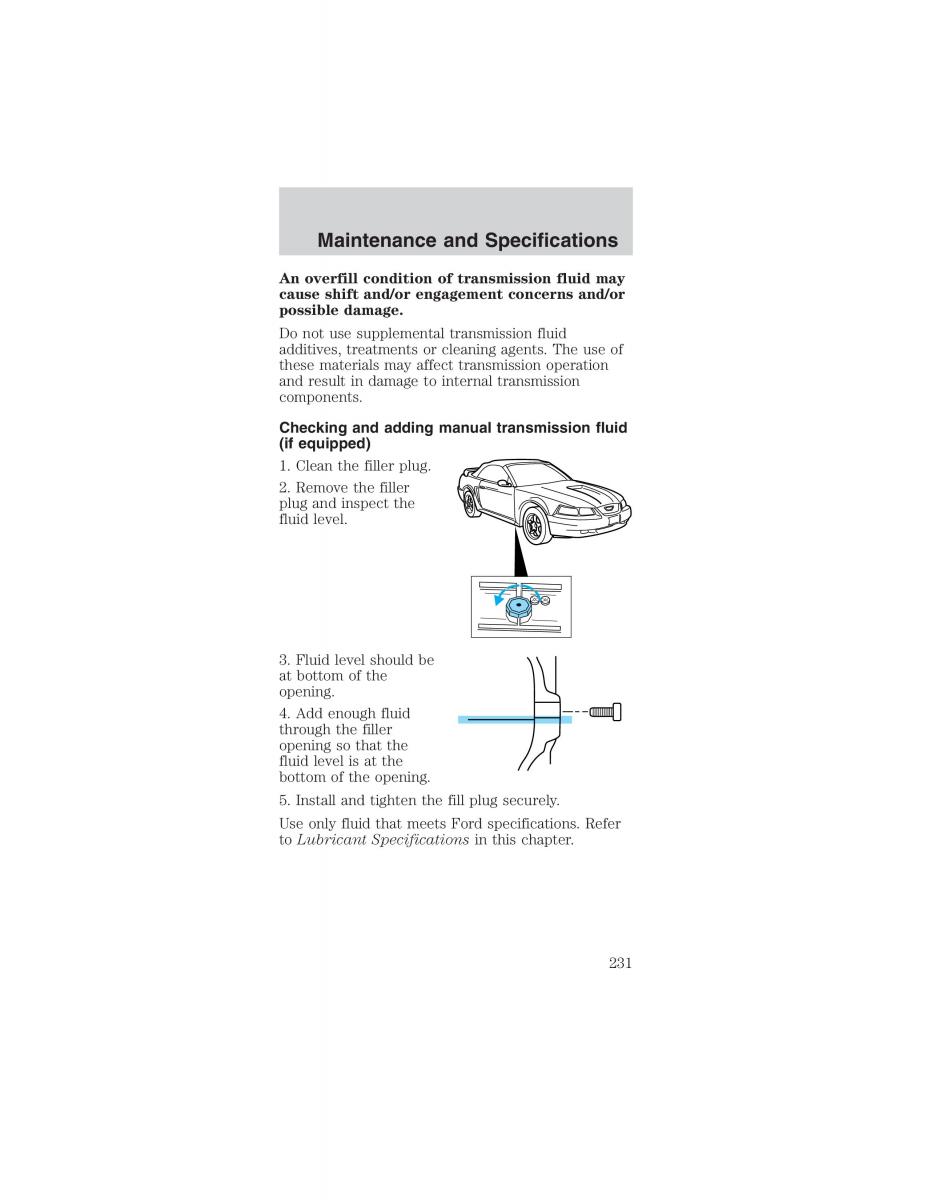 Ford Mustang IV 4 owners manual / page 231