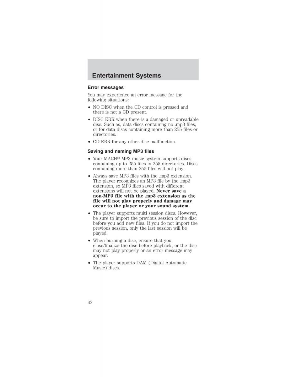 Ford Mustang IV 4 owners manual / page 42