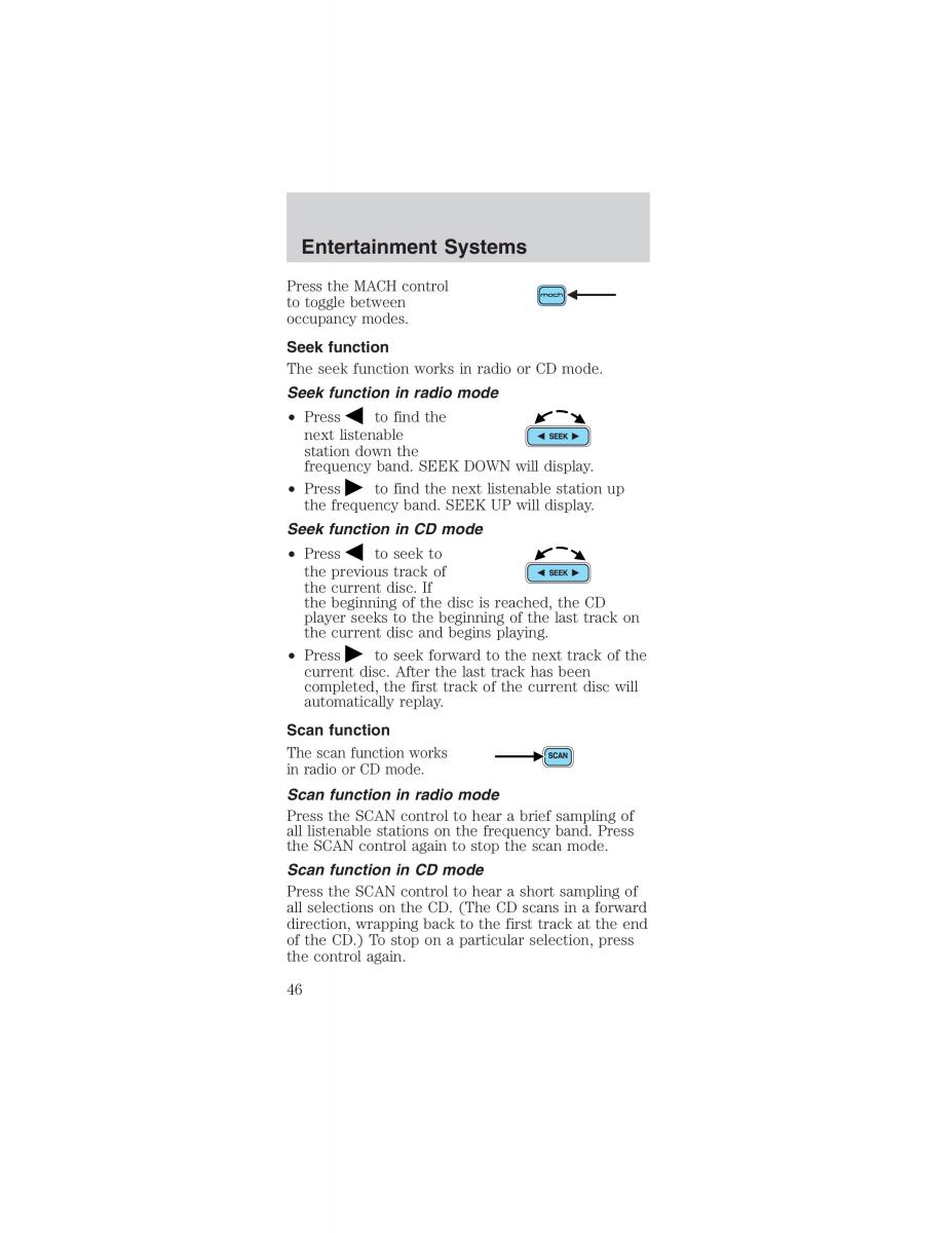 Ford Mustang IV 4 owners manual / page 46