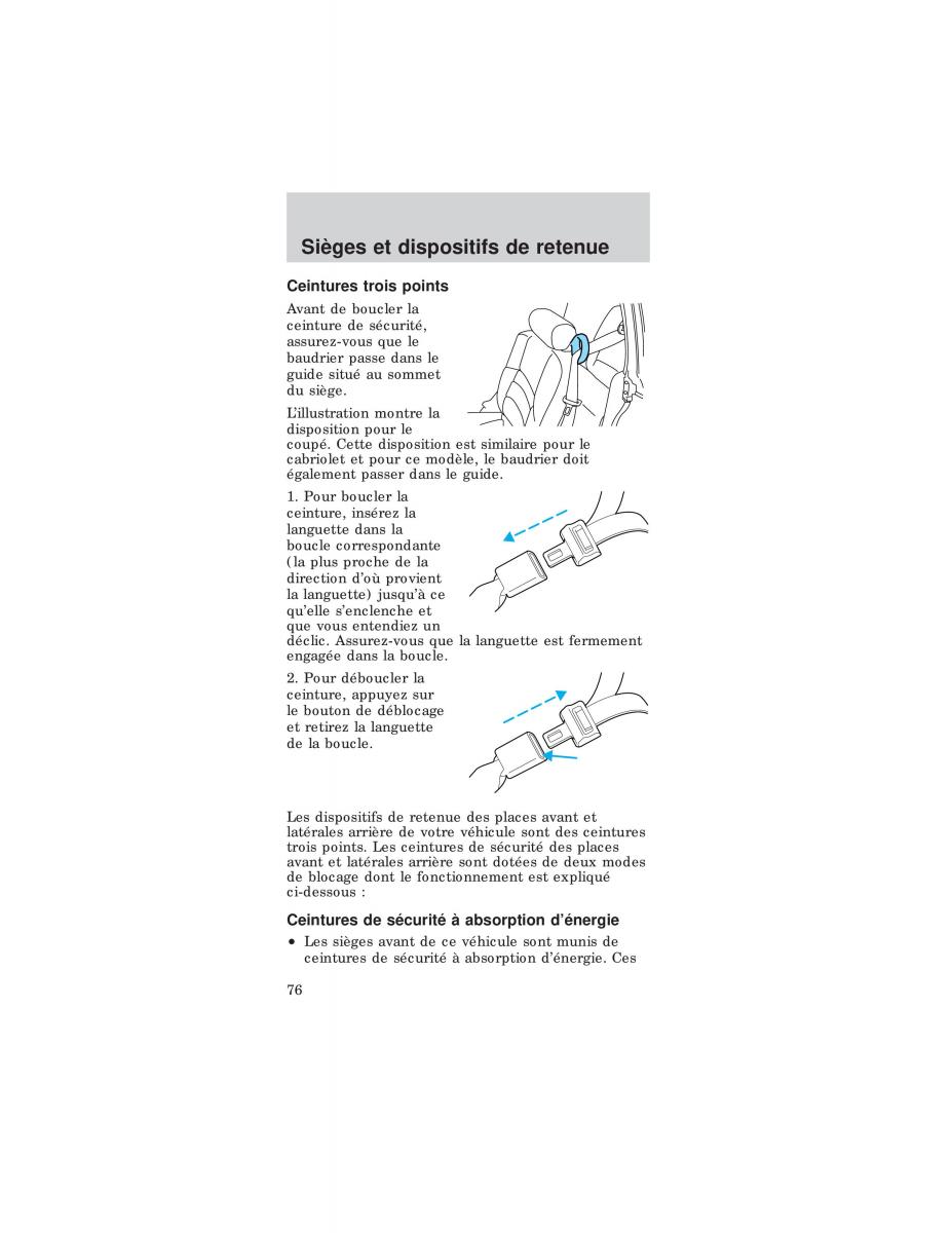 Ford Mustang IV 4 manuel du proprietaire / page 76