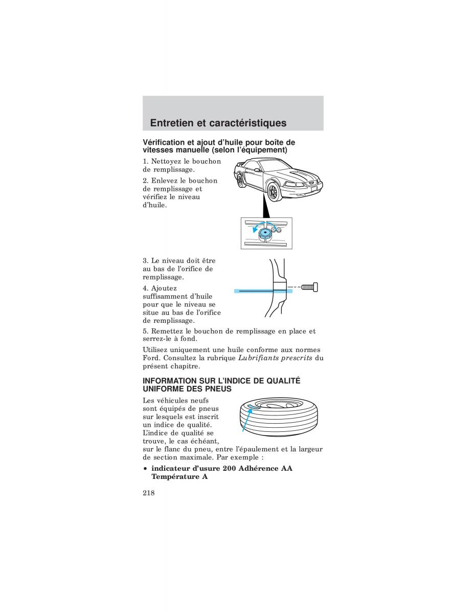 Ford Mustang IV 4 manuel du proprietaire / page 218