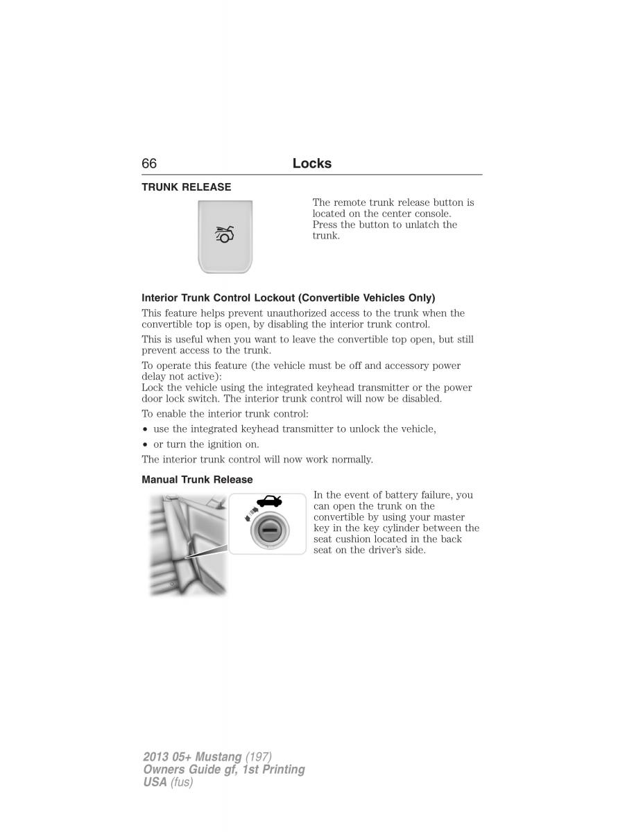 Ford Mustang V 5 owners manual / page 66