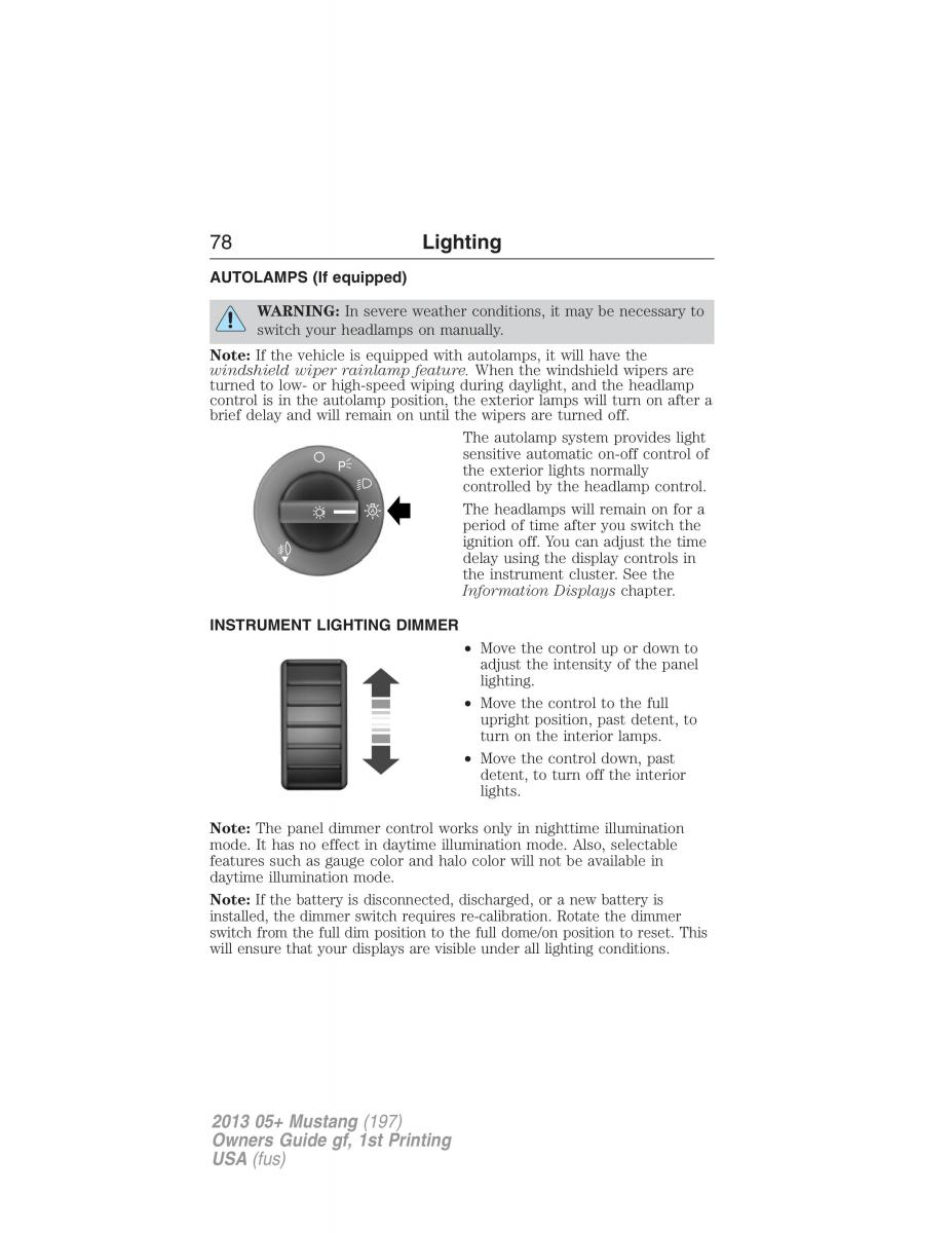 Ford Mustang V 5 owners manual / page 78