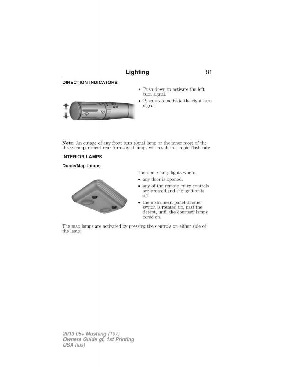 Ford Mustang V 5 owners manual / page 81