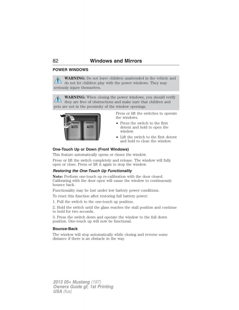 Ford Mustang V 5 owners manual / page 82