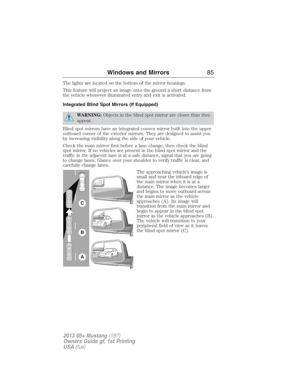 Ford Mustang V 5 owners manual / page 85