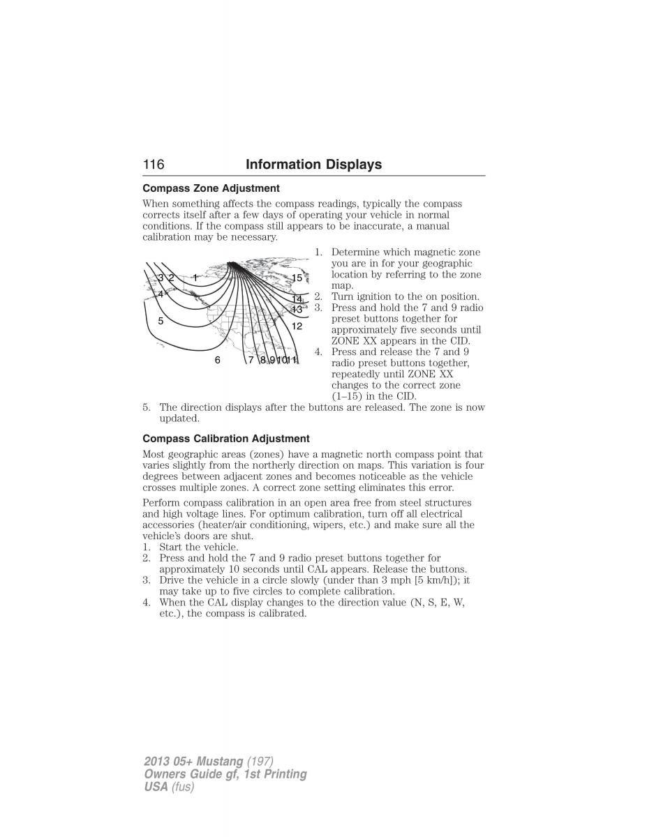 Ford Mustang V 5 owners manual / page 116