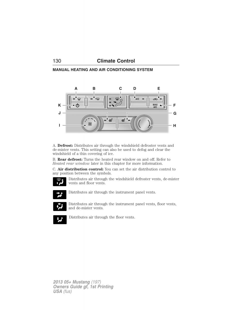 Ford Mustang V 5 owners manual / page 130