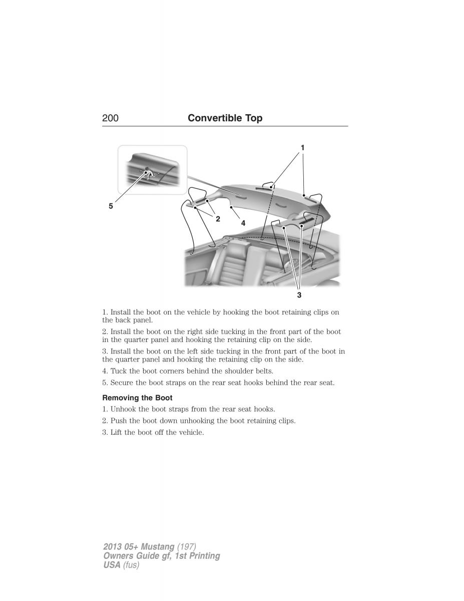 Ford Mustang V 5 owners manual / page 200