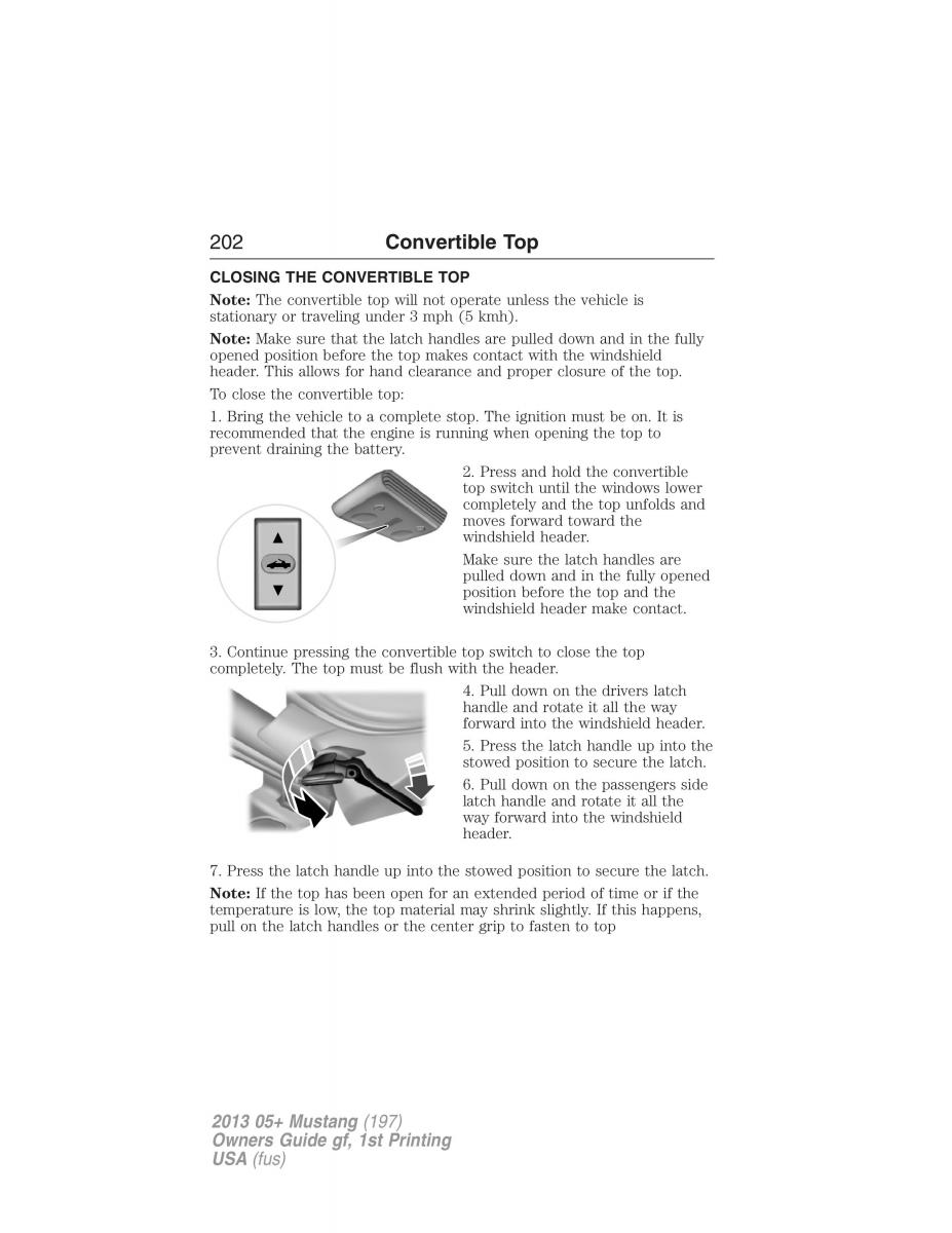 Ford Mustang V 5 owners manual / page 202