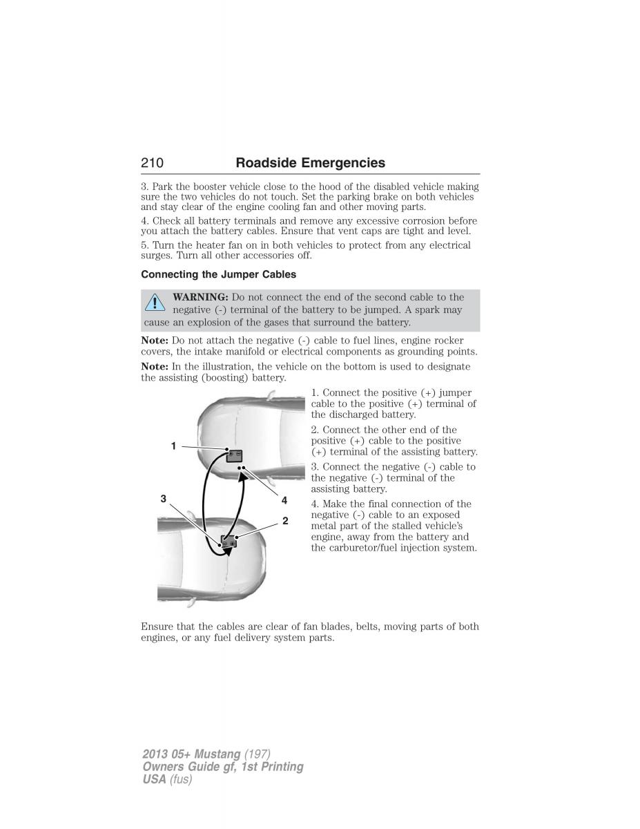 Ford Mustang V 5 owners manual / page 210