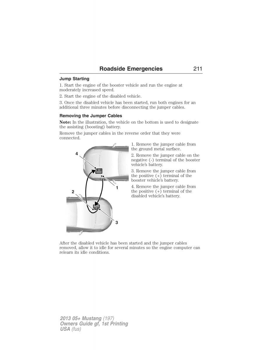 Ford Mustang V 5 owners manual / page 211