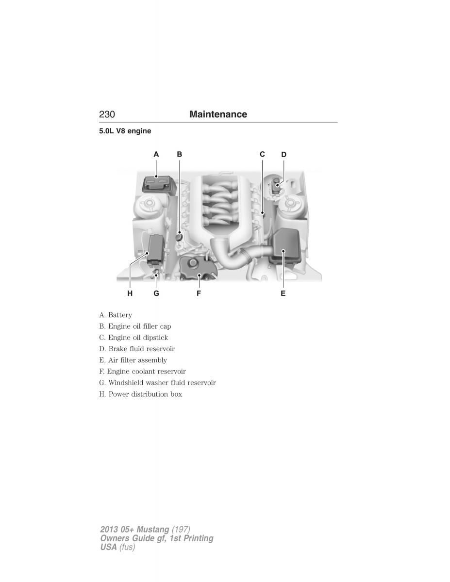 Ford Mustang V 5 owners manual / page 230