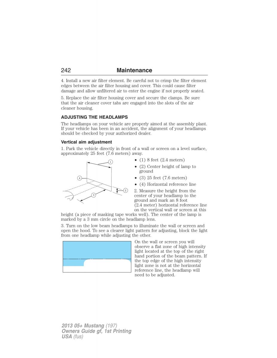 Ford Mustang V 5 owners manual / page 242