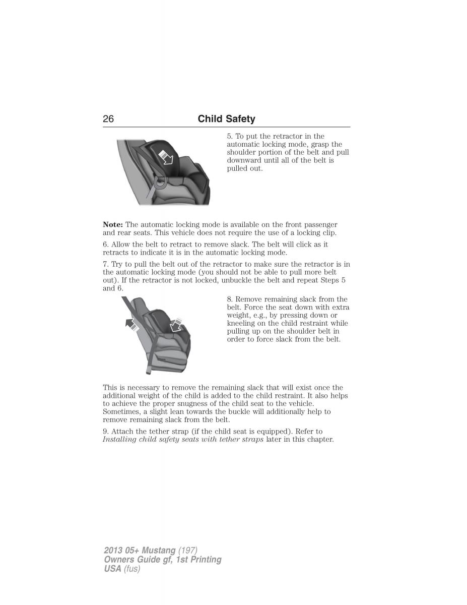 Ford Mustang V 5 owners manual / page 26