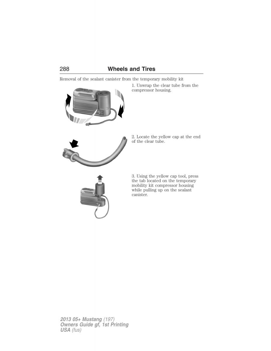 Ford Mustang V 5 owners manual / page 288