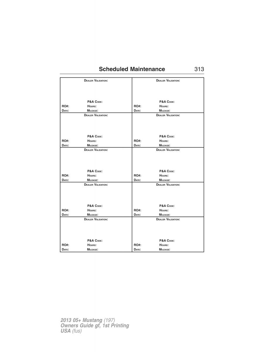 Ford Mustang V 5 owners manual / page 313