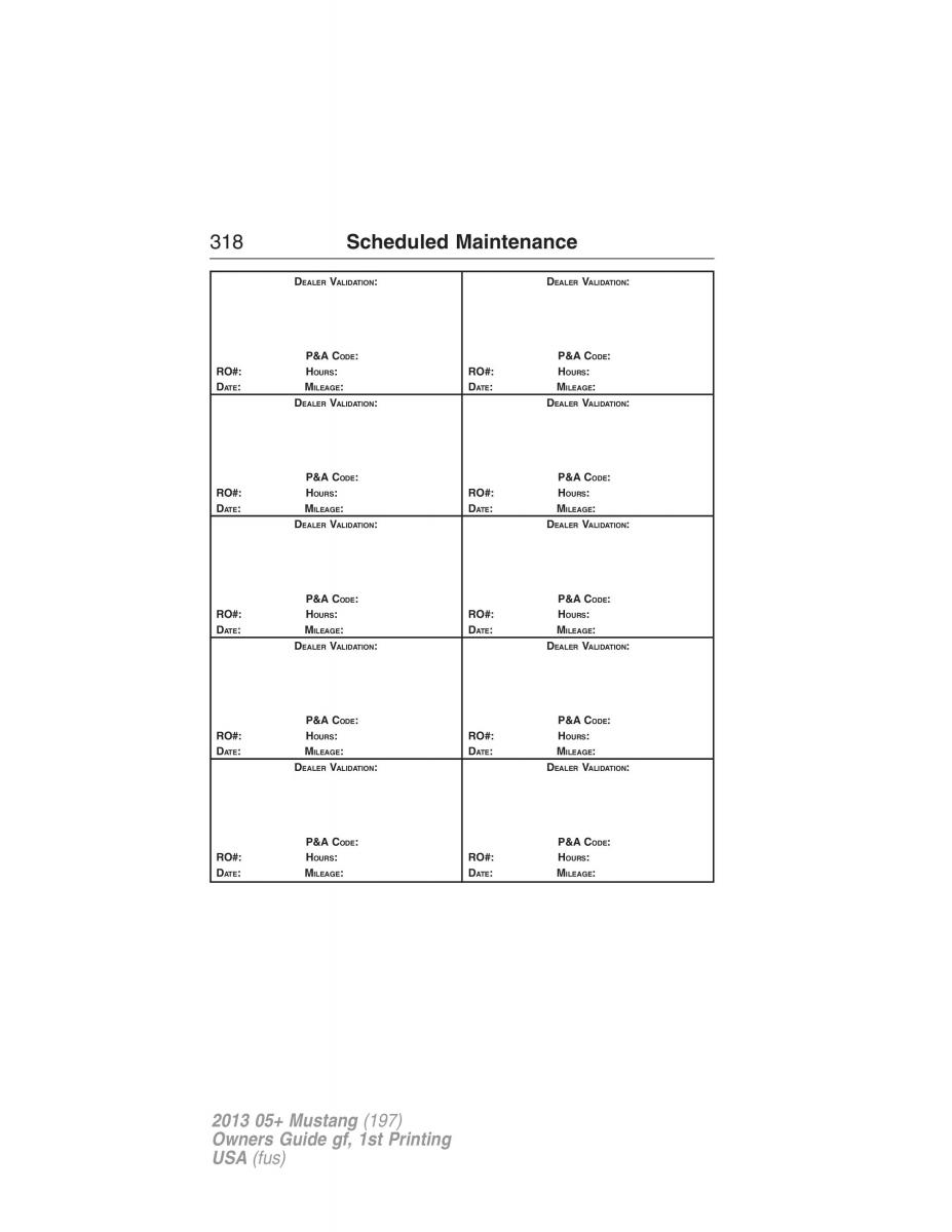 Ford Mustang V 5 owners manual / page 318