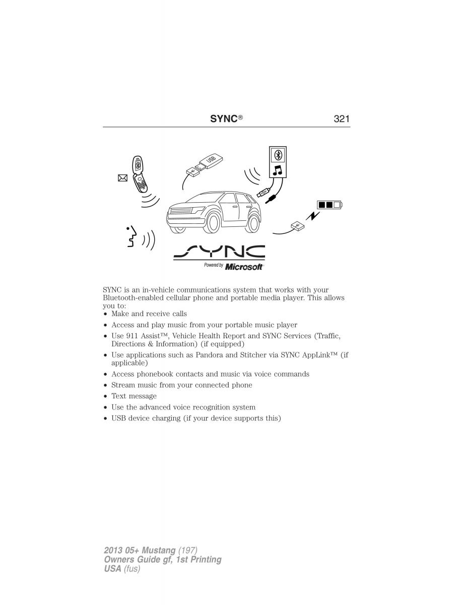 Ford Mustang V 5 owners manual / page 321