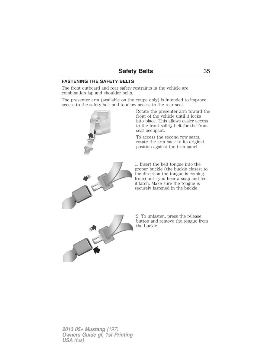 Ford Mustang V 5 owners manual / page 35