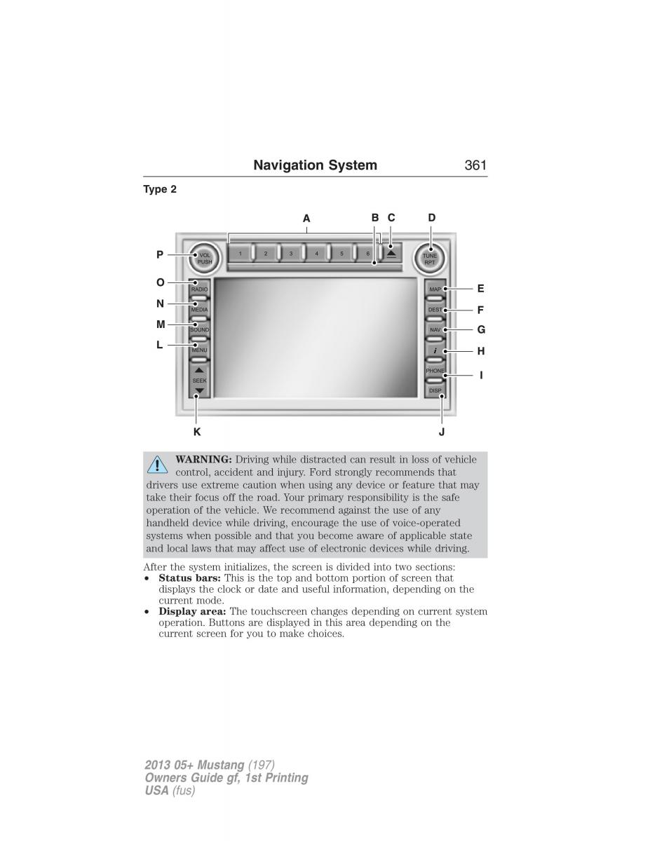 Ford Mustang V 5 owners manual / page 361