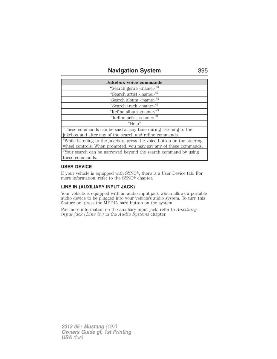 Ford Mustang V 5 owners manual / page 395