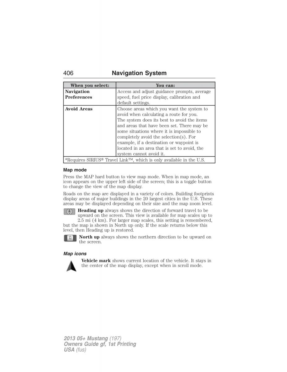 Ford Mustang V 5 owners manual / page 406