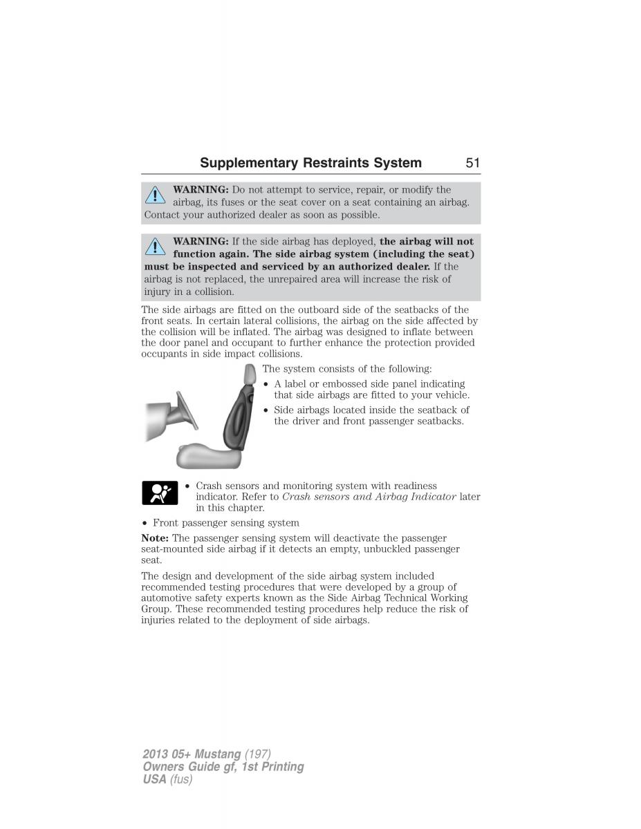 Ford Mustang V 5 owners manual / page 51