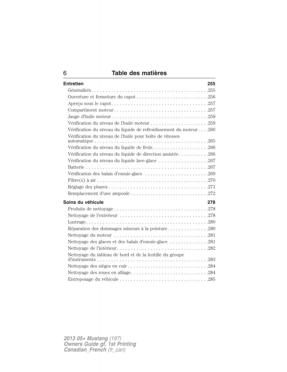 Ford Mustang V 5 manuel du proprietaire / page 6