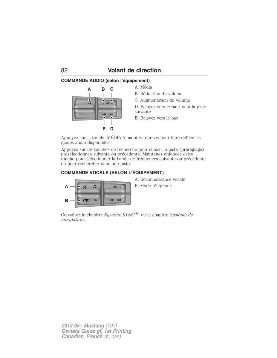 Ford Mustang V 5 manuel du proprietaire / page 82