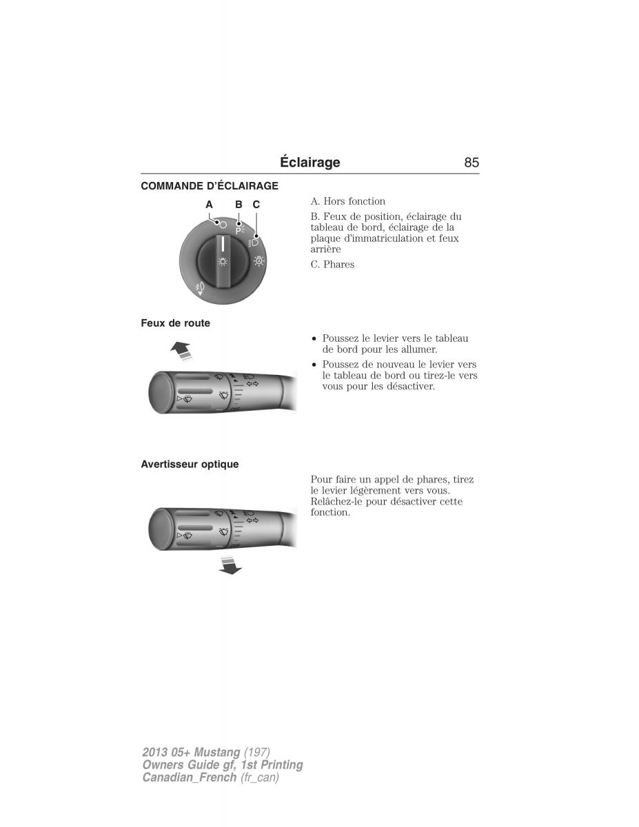 Ford Mustang V 5 manuel du proprietaire / page 85