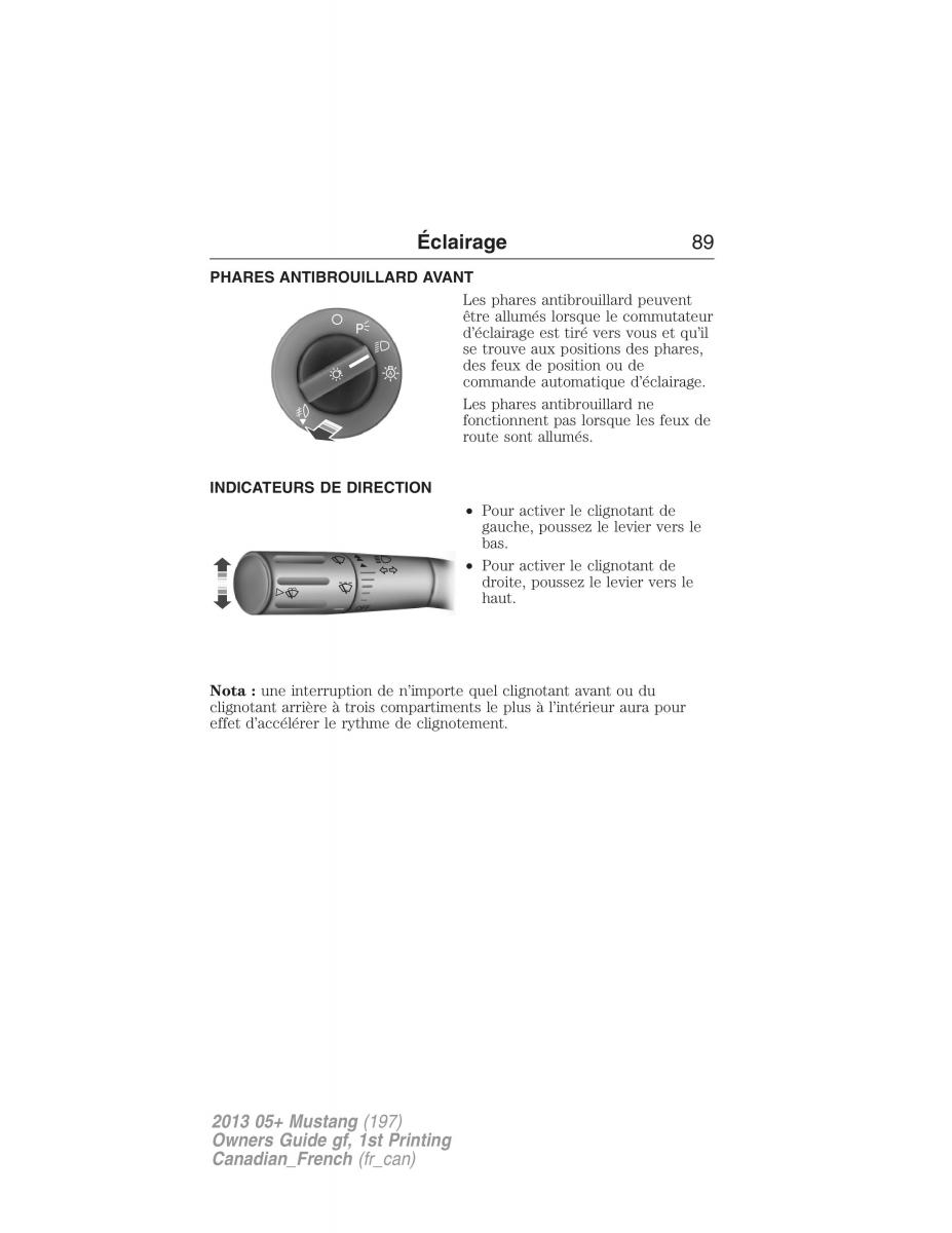 Ford Mustang V 5 manuel du proprietaire / page 89