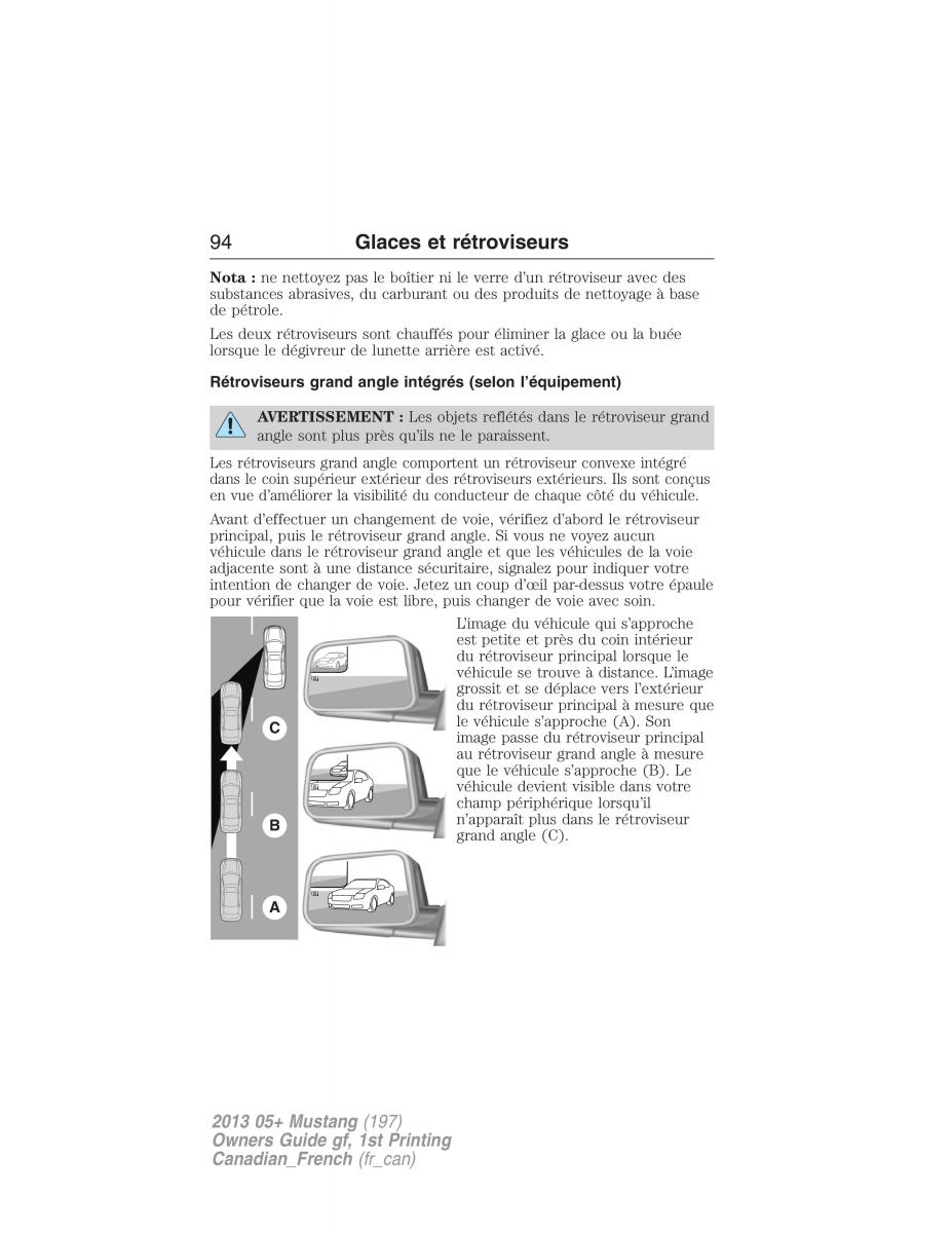 Ford Mustang V 5 manuel du proprietaire / page 94