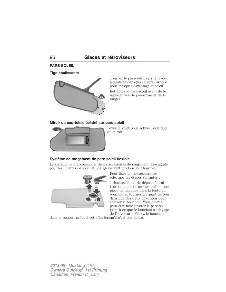 Ford Mustang V 5 manuel du proprietaire / page 96