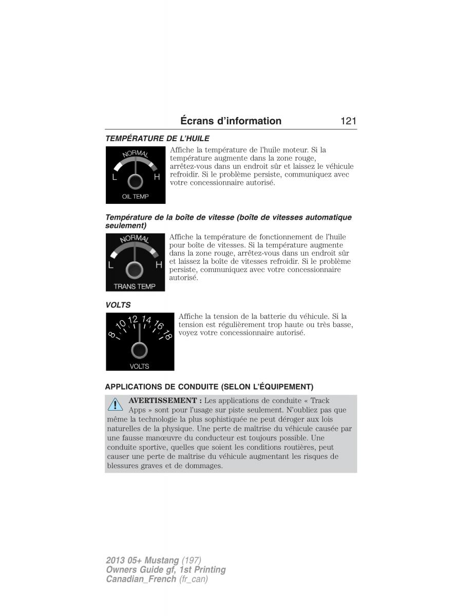 Ford Mustang V 5 manuel du proprietaire / page 121