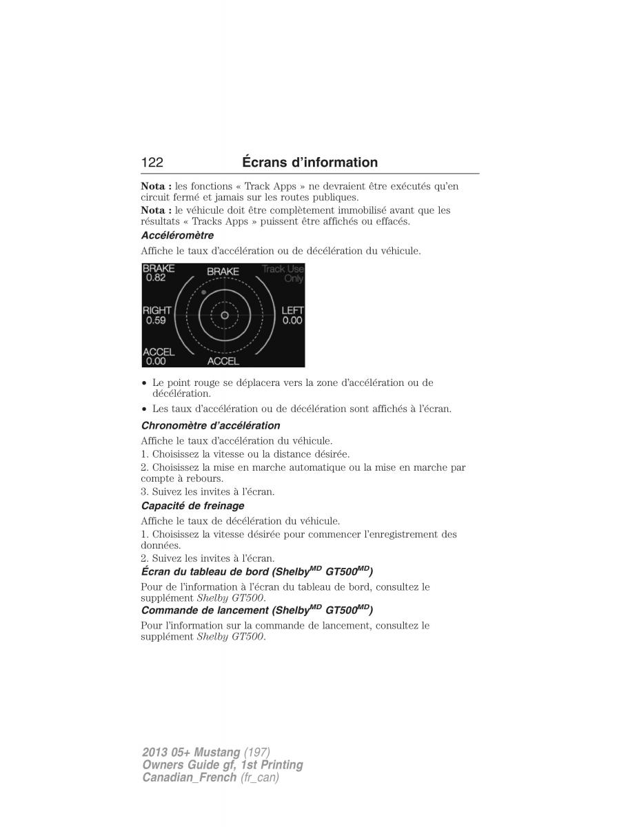 Ford Mustang V 5 manuel du proprietaire / page 122