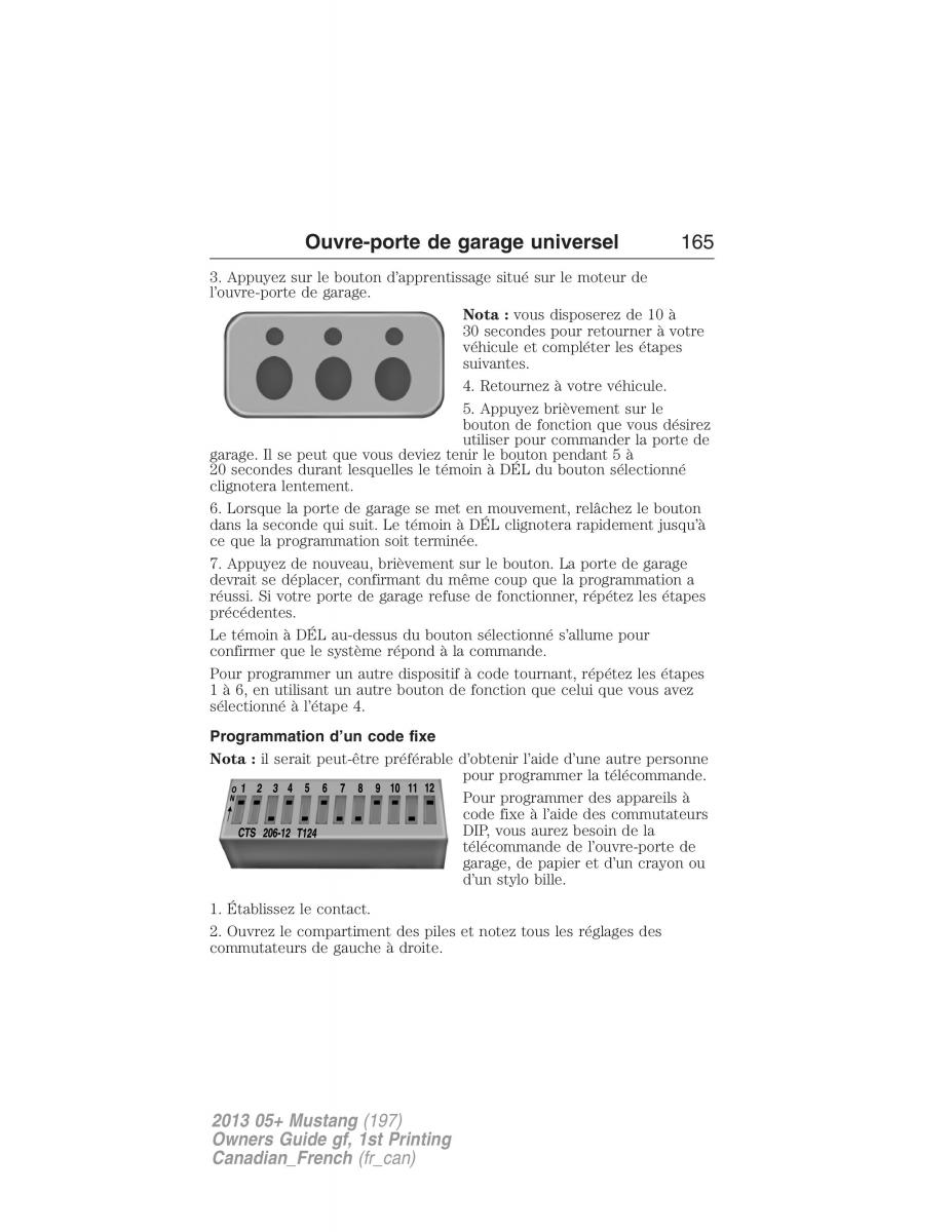 Ford Mustang V 5 manuel du proprietaire / page 165