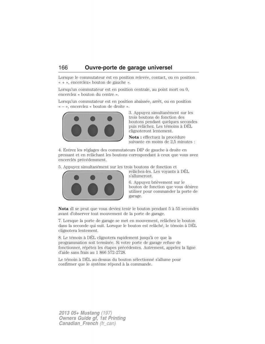 Ford Mustang V 5 manuel du proprietaire / page 166