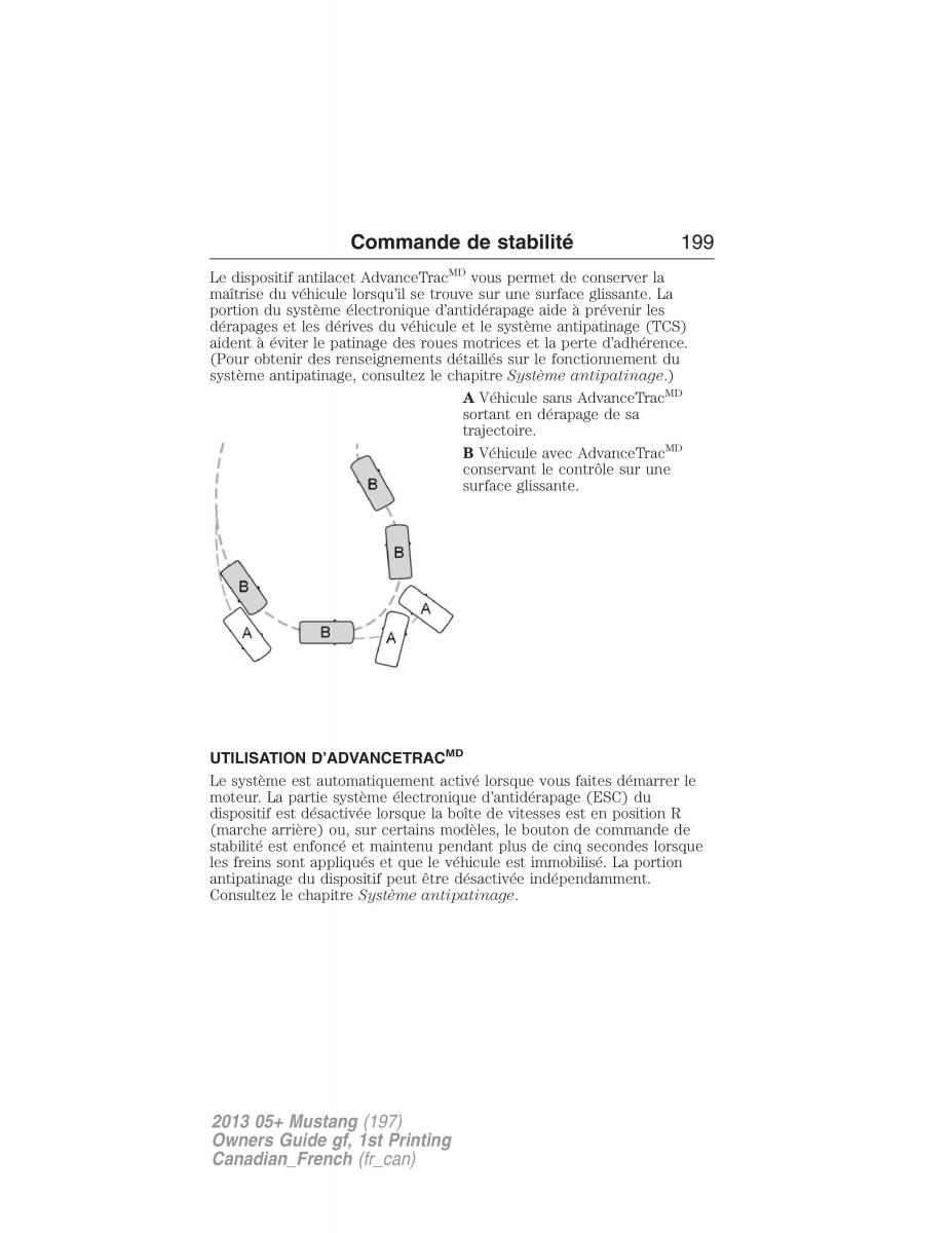 Ford Mustang V 5 manuel du proprietaire / page 199